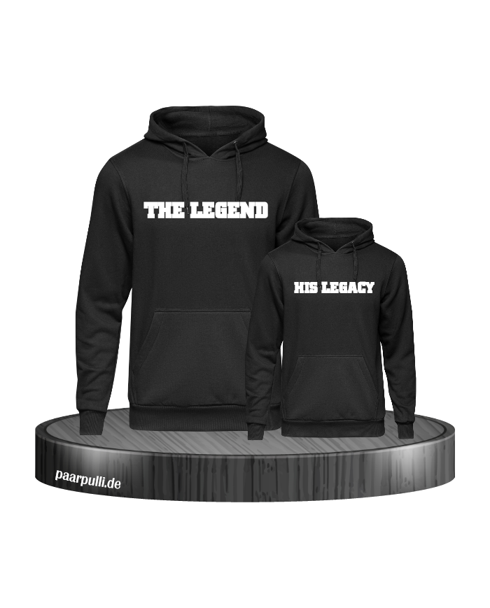 The Legend and His Legacy Vater Sohn Partnerlook Hoodies in schwarz