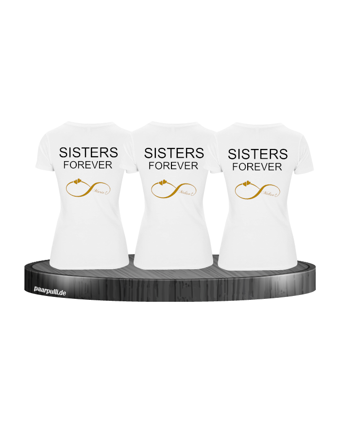 Sisters Forever BFF / Best Friend T-Shirts weiß