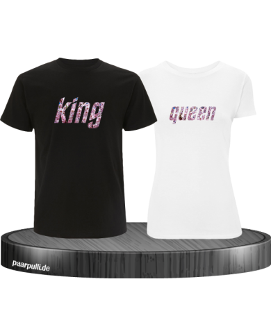 King Queen Partner-Shirt Blumenmuster