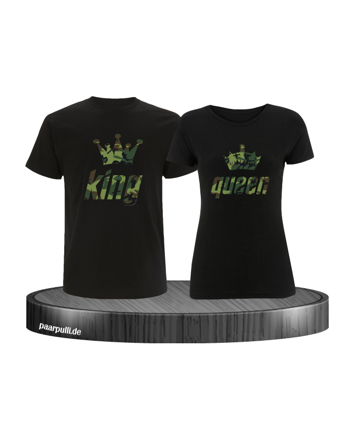 King queen camouflage digitaldruck auf t shirts in den farben schwarz