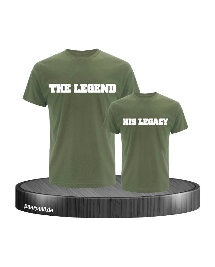 The Legend and His Legacy Vater Sohn Partnerlook Design in grün