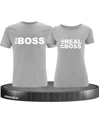 The Boss und The Real Boss Partnerlook T-shirts in grau