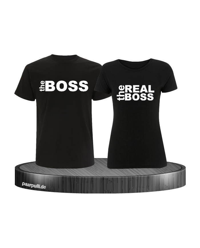 The Boss und The Real Boss Partnerlook T-shirts in schwarz