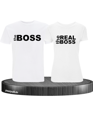 The Boss und The Real Boss Partnerlook T-shirts in weiß