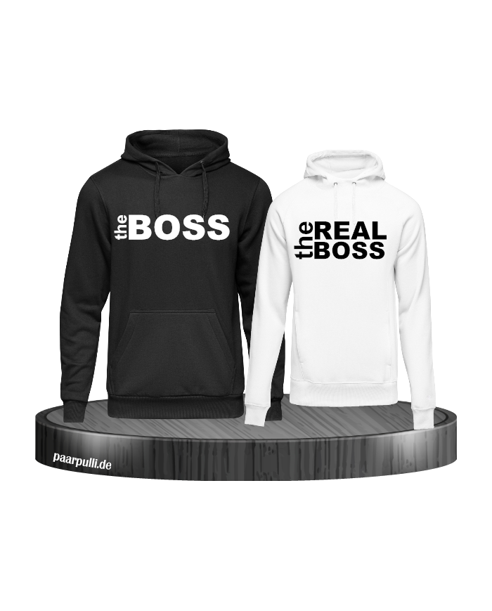 The Boss The Real Boss Partnerlook Hoodies in schwarz weiß