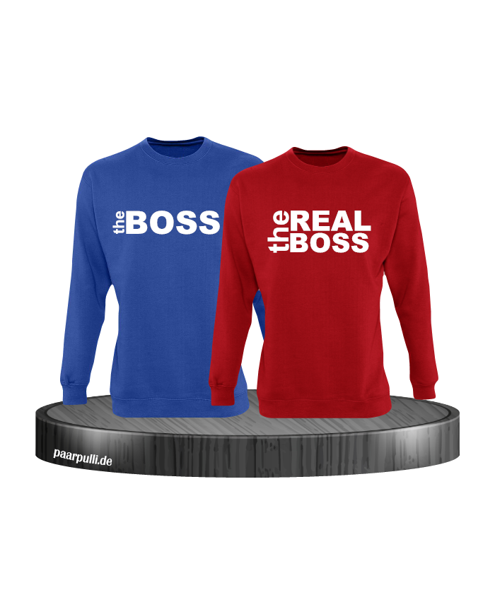 The Boss The Real Boss Partnerlook Sweater in blau rot The Boss The Real Boss Partnerlook Sweater in blau rot