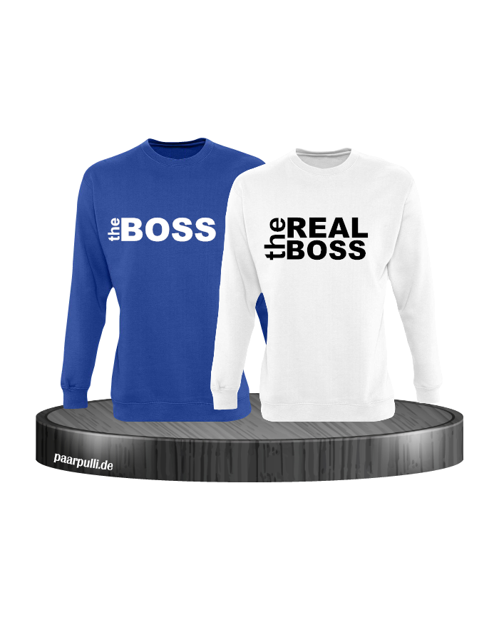 The Boss The Real Boss Partnerlook Sweater in blau weiß