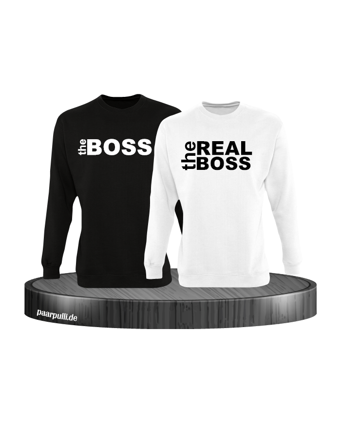 The Boss The Real Boss Partnerlook Sweater in schwarz weiß