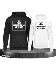 First Christmas as Mr and Mrs Weihnachten Partnerlook Hoodies in schwarz weiß