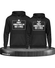 First Christmas as Mr and Mrs Weihnachten Partnerlook Hoodies in schwarz