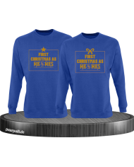 First Christmas as Mr and Mrs Weihnachten Partnerlook Sweatshirts in blau gold