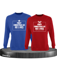 First Christmas as Mr and Mrs Weihnachten Partnerlook Sweatshirts in blau rot