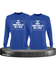 First Christmas as Mr and Mrs Weihnachten Partnerlook Sweatshirts in blau