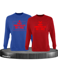 First Christmas as Mr and Mrs Weihnachten Partnerlook Sweatshirts in blau rot rot