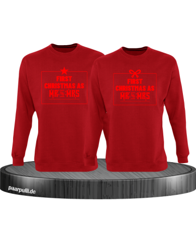 First Christmas as Mr and Mrs Weihnachten Partnerlook Sweatshirts in rot rot