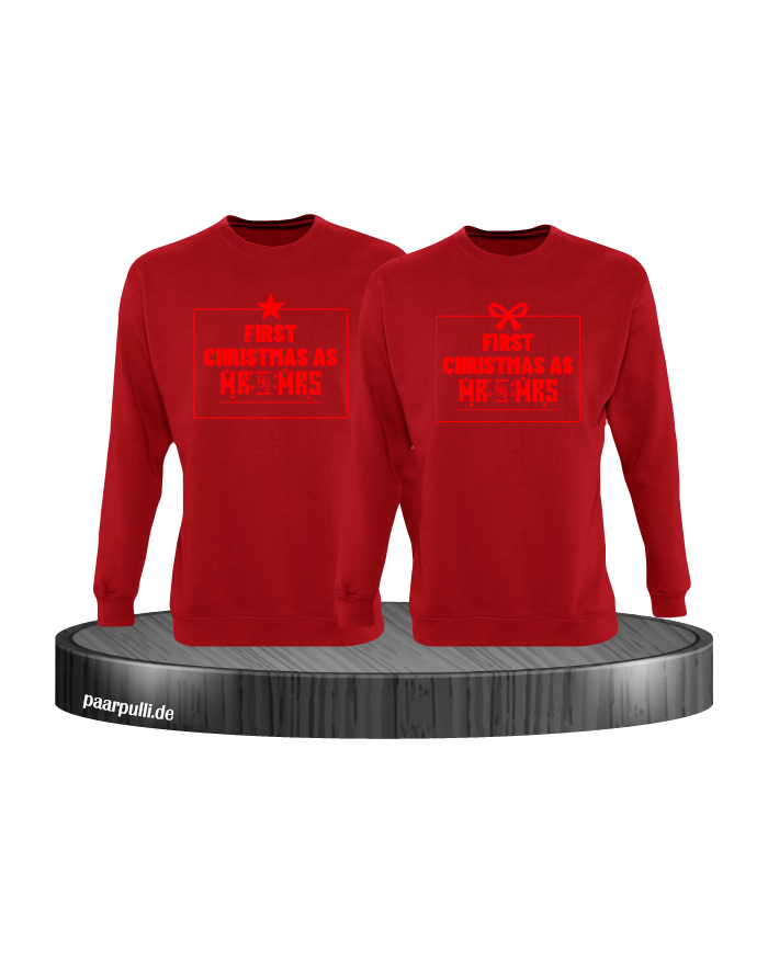 First Christmas as Mr and Mrs Weihnachten Partnerlook Sweatshirts in rot rot