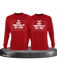 First Christmas as Mr and Mrs Weihnachten Partnerlook Sweatshirts in rot