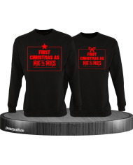 First Christmas as Mr and Mrs Weihnachten Partnerlook Sweatshirts in schwarz rot