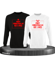 First Christmas as Mr and Mrs Weihnachten Partnerlook Sweatshirts in schwarz weiß rot