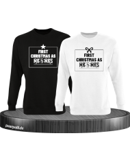 First Christmas as Mr and Mrs Weihnachten Partnerlook Sweatshirts in schwarz weiß