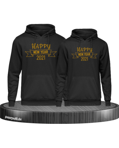 Happy New year 2021 Hoodies in schwarz gold Happy New year 2021 Hoodies in schwarz gold