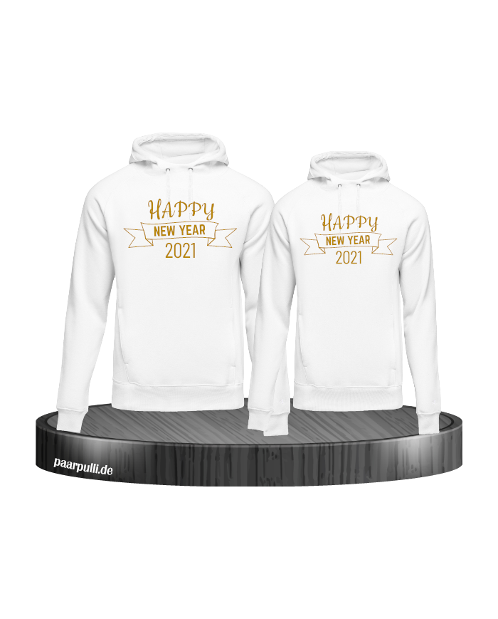 Happy New year 2021 Hoodies in weiß gold