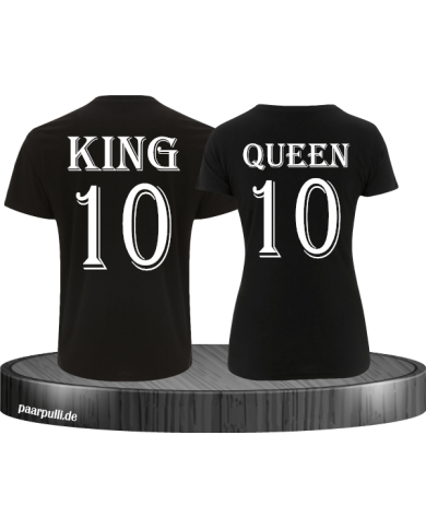 King und Queen mit Wunschzahl als Partnerlook T-Shirts