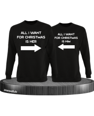 All i want for Christmas Partnerlook Sweater in schwarz