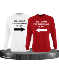 All i want for Christmas Partnerlook Sweater in weiß rot