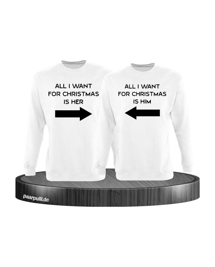All i want for Christmas Partnerlook Sweater in weiß