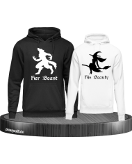 her beast his beauty partnerlook hoodies in schwarz weiß