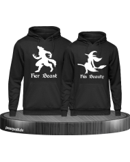 her beast his beauty partnerlook hoodies in schwarz