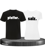 pfeffer und salz partnerlook t shirts in schwarz und weiß