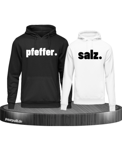 pfeffer und salz partnerlook hoodies in schwarz und weiß