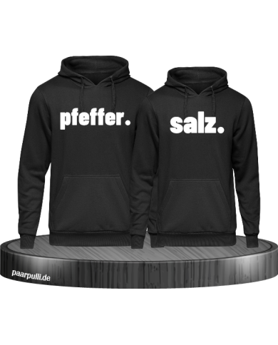 pfeffer und salz partnerlook hoodies in schwarz