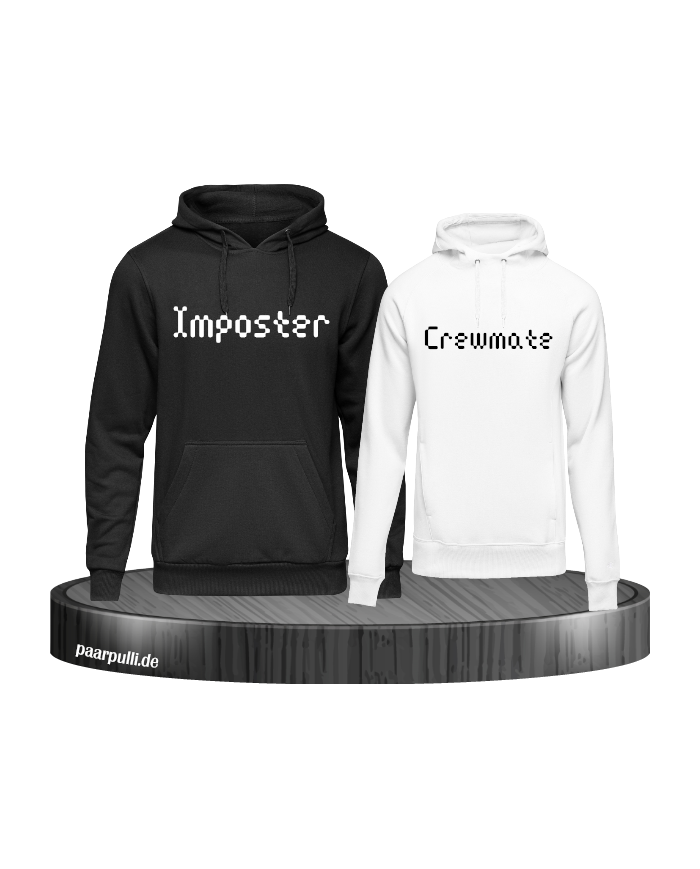 Imposter Crewmate schwarz weiß hoodies