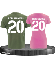 lieblingsdepp lieblingszicke partnerlook shirts in khaki rosa