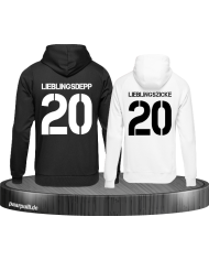 Lieblingsdepp und Lieblingszicke mit Wunschzahlen Partnerlook Hoodies