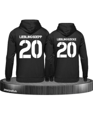 lieblingsdepp lieblingszicke partnerlook hoodies in schwarz