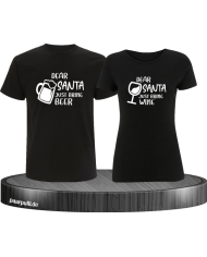 Dear Santa just bring Beer / Wine T-Shirts von Paarpulli.de