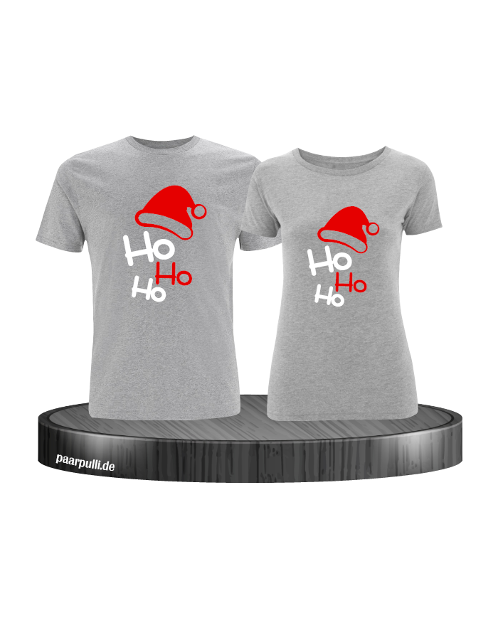 Ho Ho Ho Weihnachten T-Shirts in grau
