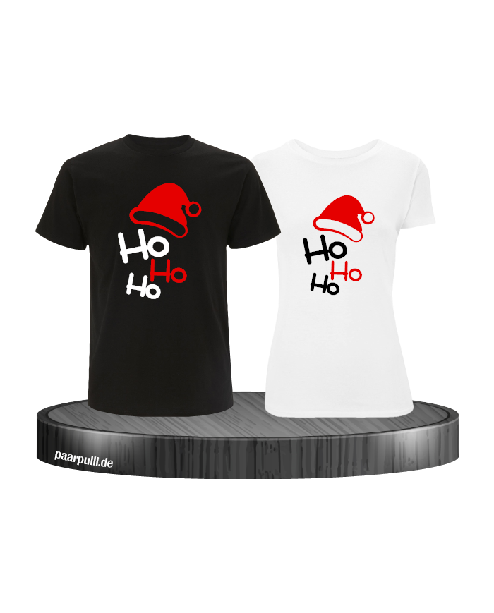 Ho Ho Ho Weihnachten T-Shirts in schwarz weiß