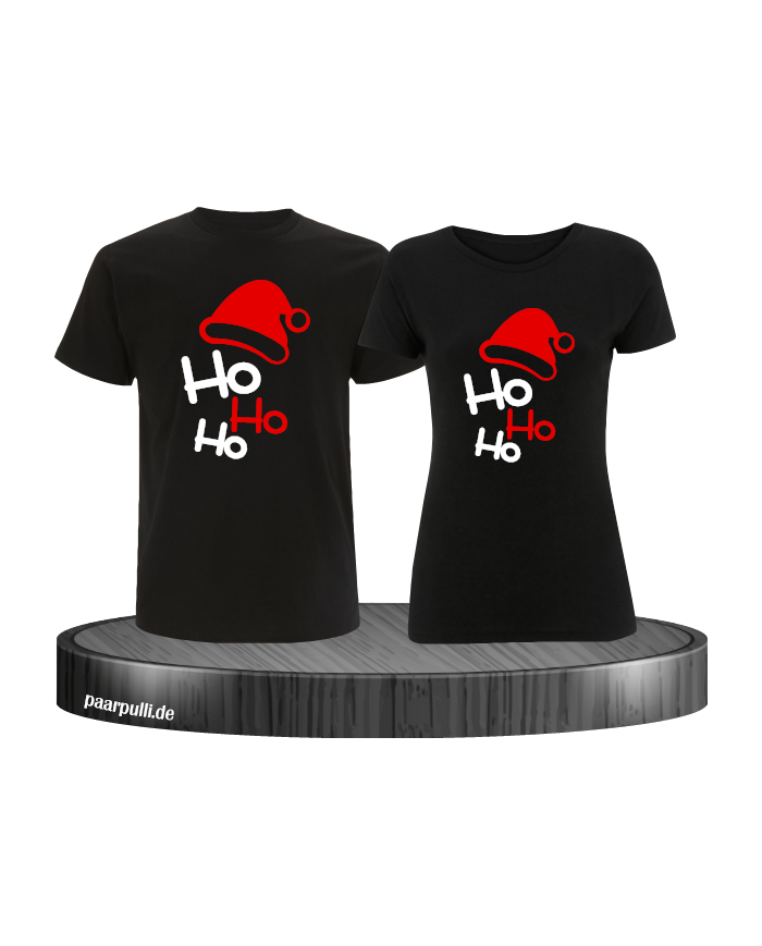 Ho Ho Ho Weihnachten T-Shirts in schwarz