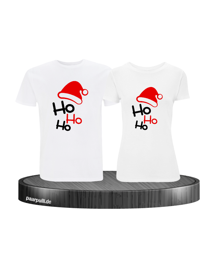 Ho Ho Ho Weihnachten T-Shirts in weiß