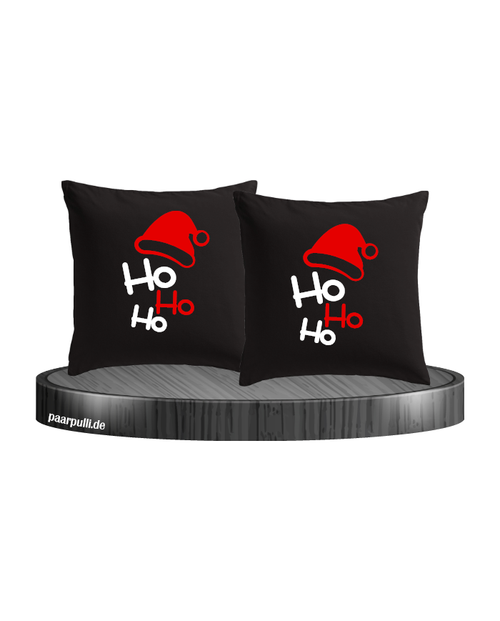 Ho Ho Ho Kissenbezüge in schwarz