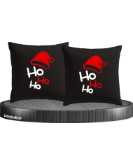 Ho Ho Ho Kissenbezüge in schwarz