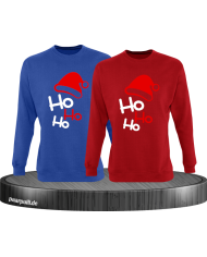 Ho Ho Ho Partnerlook Sweatshirts in blau rot