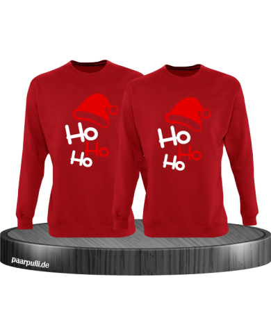 Ho Ho Ho Partnerlook Sweatshirts in rot