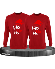 Ho Ho Ho Partnerlook Sweatshirts in rot