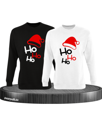 Ho Ho Ho Partnerlook Sweatshirts in schwarz weiß Ho Ho Ho Partnerlook Sweatshirts in schwarz weiß